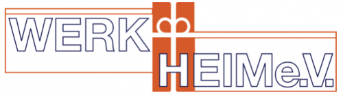 Logo von WERKHEIM e.V. mit orangefarbenem und blauem Schriftzug.